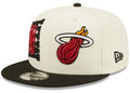 Miami Heat New Era 2022 NBA Draft 9FIFTY Snapback Adjustable Hat - Cream/Black product image 1, provided for visual