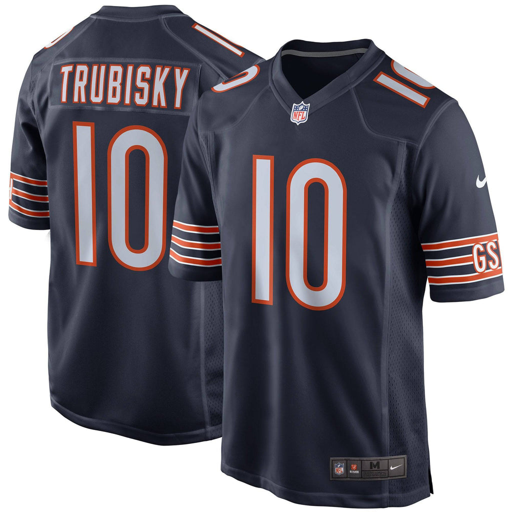 Chicago Bears Mitchell Trubisky Nike Navy Game Jersey for Men product image 1, provided for visual reference and product
