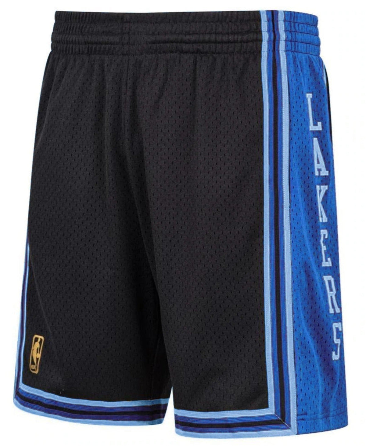 Los Angeles Lakers 1996 Mitchell & Ness Black Hardwood Classic Reload Swingman Shorts for Men product image 1, provided for