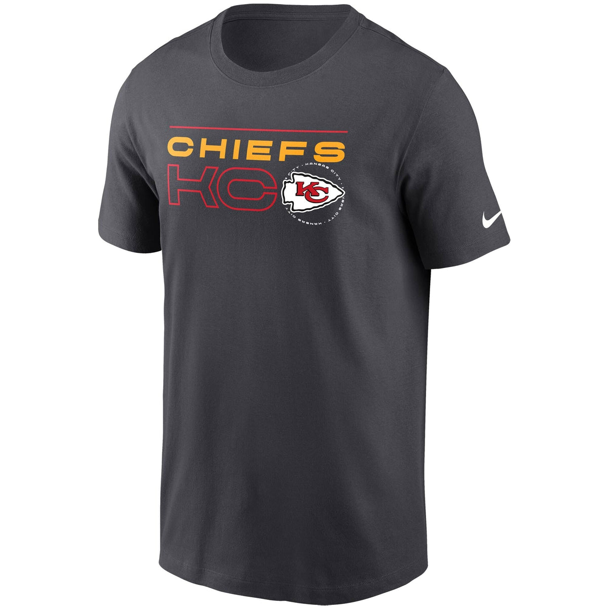 Kansas City Chiefs Nike Charcoal Broadcast Essential T-Shirt for Men product image 2, provided for visual reference and