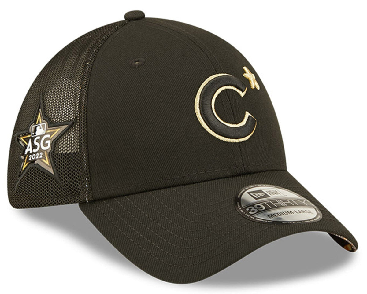 Chicago Cubs New Era 2022 All Star Game Black/Gold 39THIRTY Flex Fit Hat product image 1, provided for visual reference and