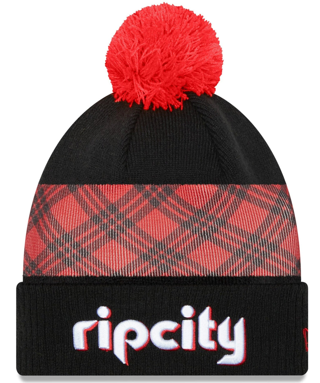 Portland Trail Blazers '21 NBA City Edition New Era Black Cuffed Knit Hat product image 1, provided for visual reference and