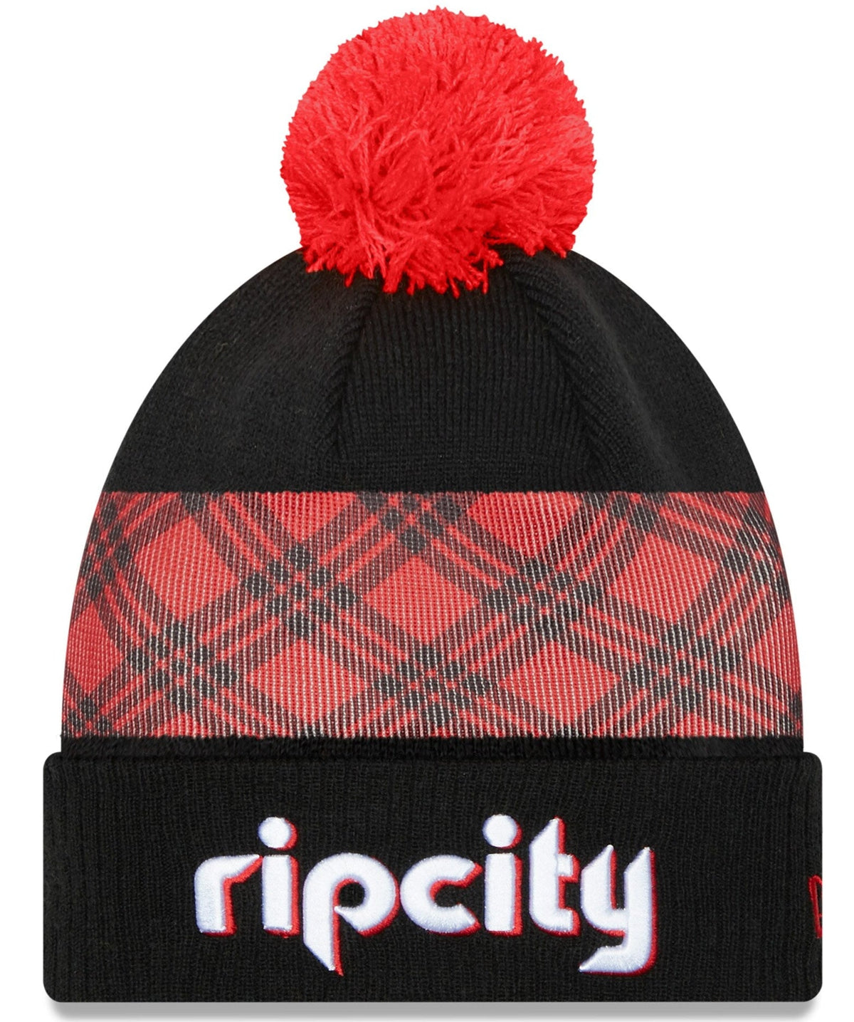 Portland Trail Blazers '21 NBA City Edition New Era Black Cuffed Knit Hat product image 1, provided for visual reference and