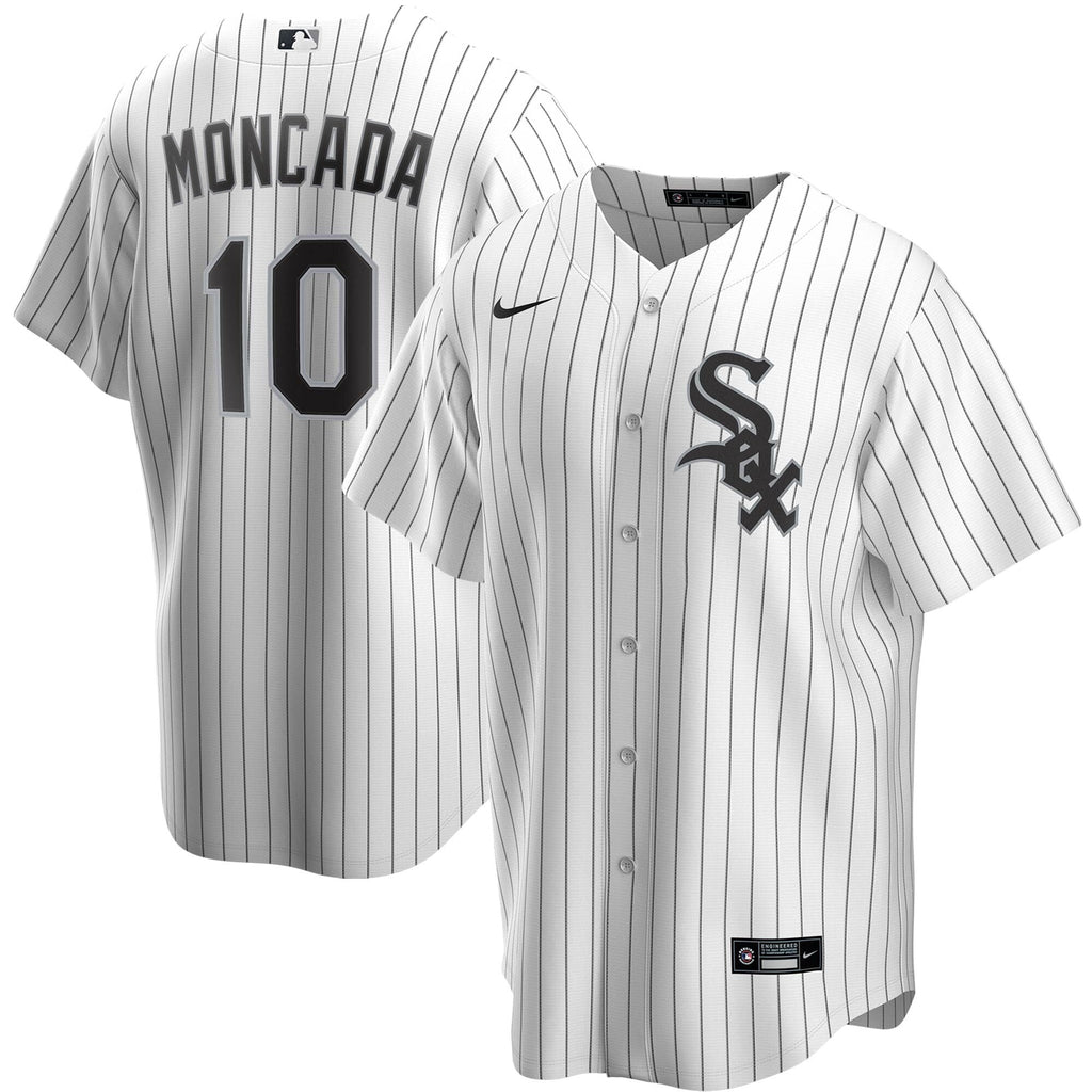 NIKE Men Yoan Moncada Chicago White Sox White Home Replica Jersey product image 1, provided for visual reference and product