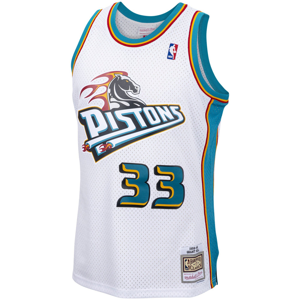 Detroit Pistons Grant Hill Mitchell & Ness White 1998-99 Hardwood Classics Swingman Jersey for Men product image 2, provided