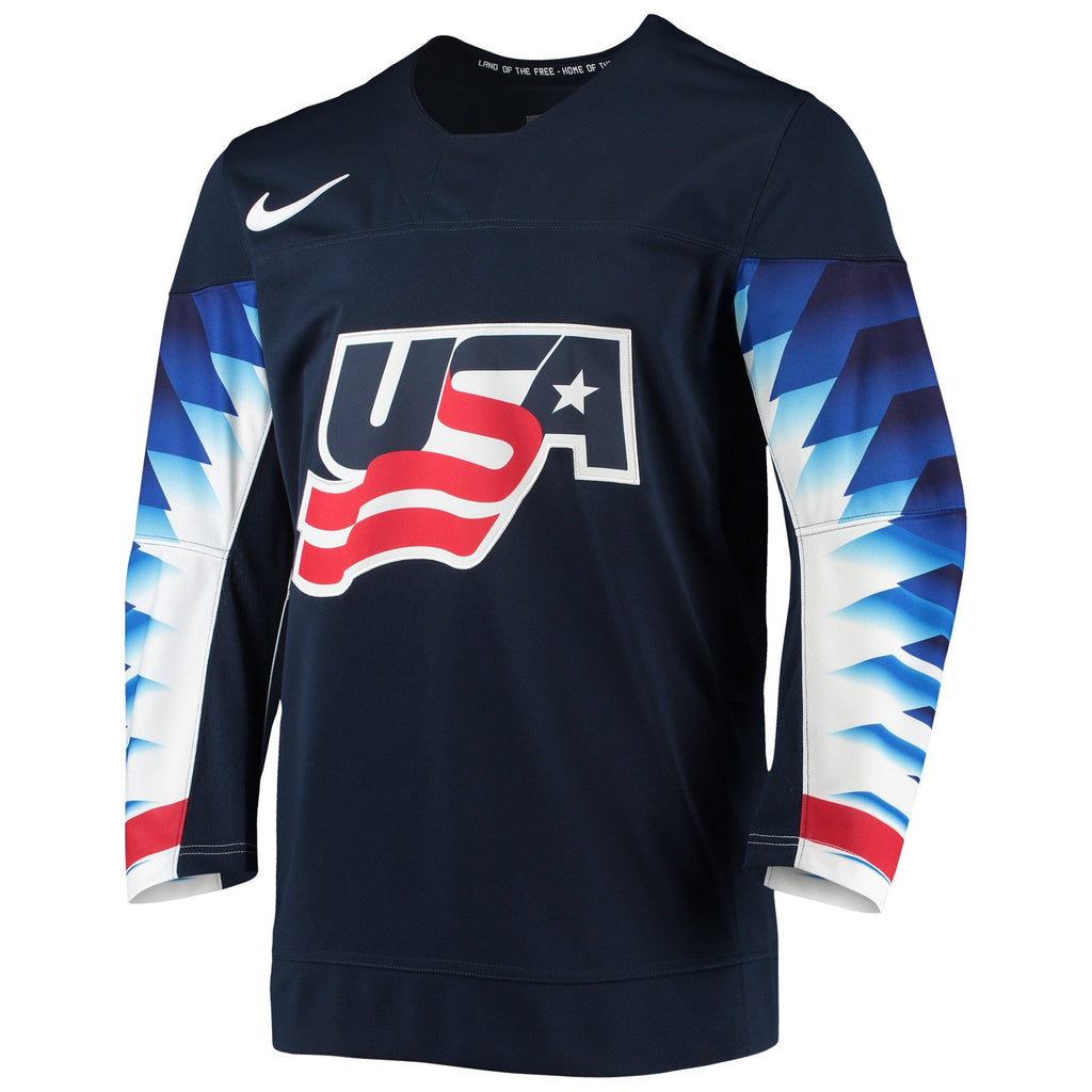 USA Hockey® Nike Away Navy Replica Jersey for Men product image 2, provided for visual reference and product detail review
