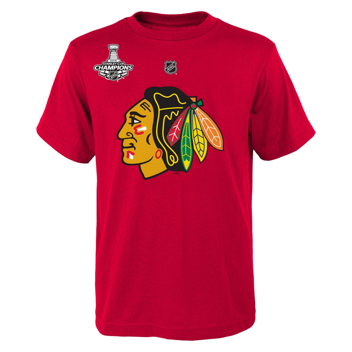 Chicago Blackhawks Jonathan Toews Red Reebok 2015 Stanley Cup Champions Name & Number T-Shirt for Men product image 2,