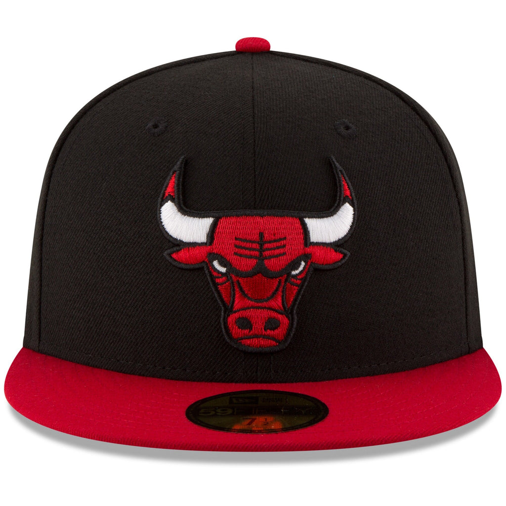 Chicago Bulls New Era Black/Red Official Team Color 2Tone 59FIFTY Fitted Hat for Men product image 2, provided for visual