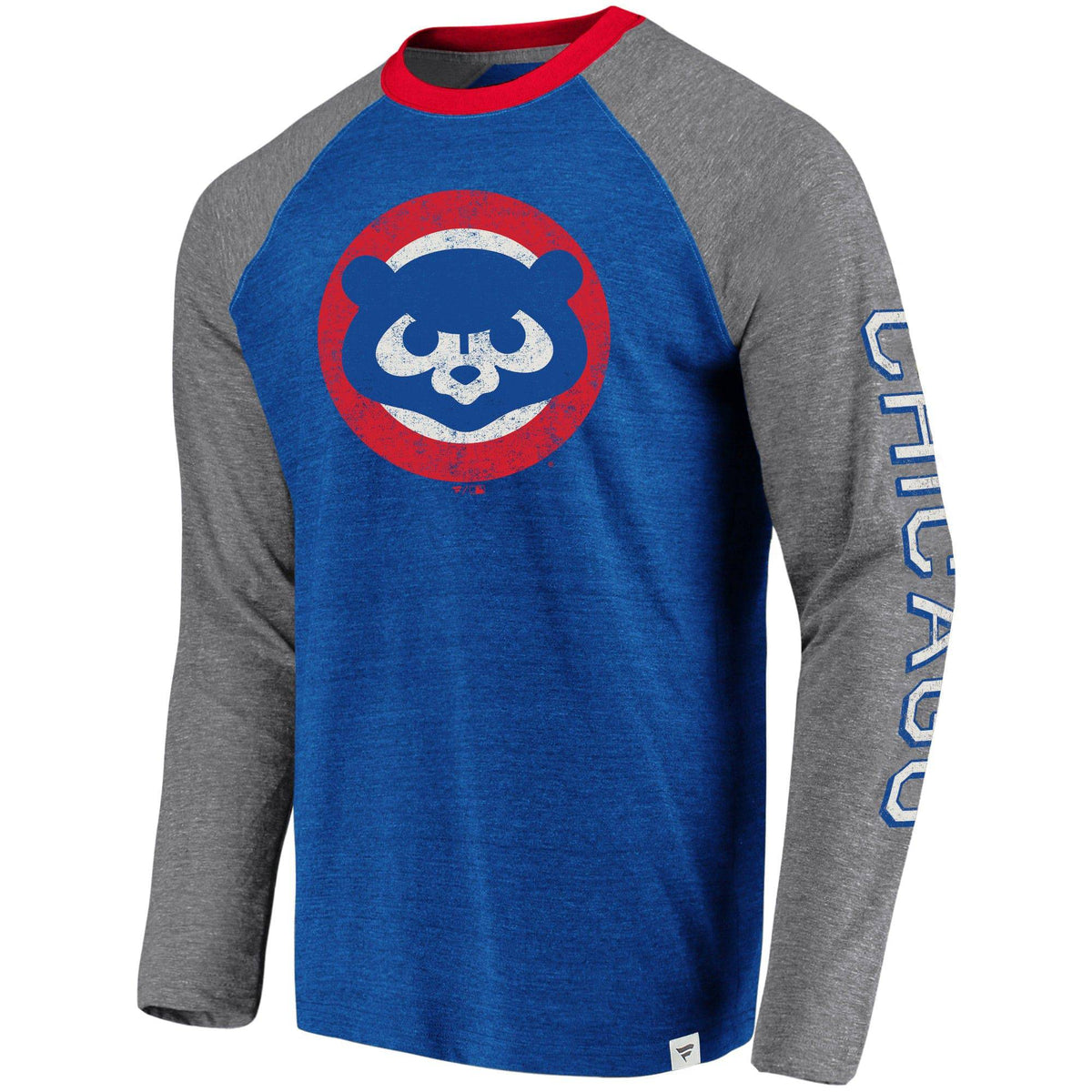 Chicago Cubs Fanatics Branded Royal/Gray True Classics Long Sleeve Raglan T-Shirt for Men product image 2, provided for