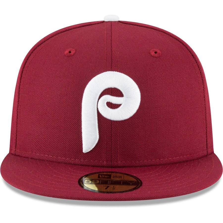 Philadelphia Phillies New Era Maroon Cooperstown Collection Wool 59FIFTY Fitted Hat for Men product image 2, provided for