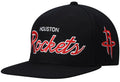 Houston Rockets Team Script 2.0 Mitchell & Ness Snapback Hat product image 1, provided for visual reference and product