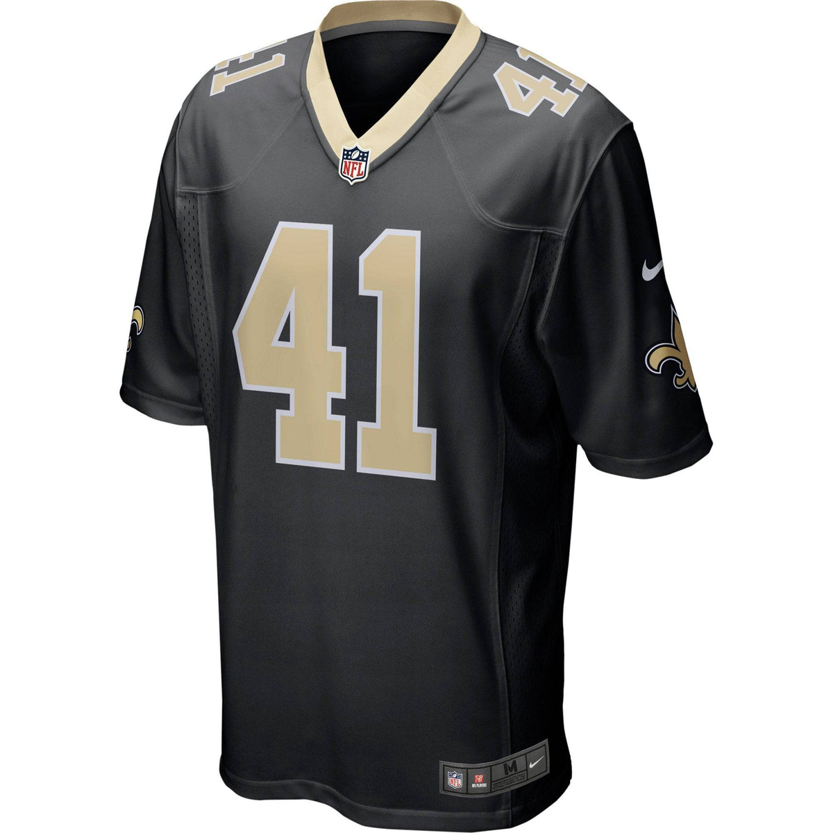 New Orleans Saints Alvin Kamara Mens Nike Black Replica Game Jersey product image 2, provided for visual reference and