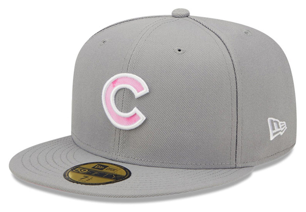 Chicago Cubs 2022 Mother's Day New Era Gray/ Pink Authentic Collection 59FIFTY Fitted Hat product image 1, provided for