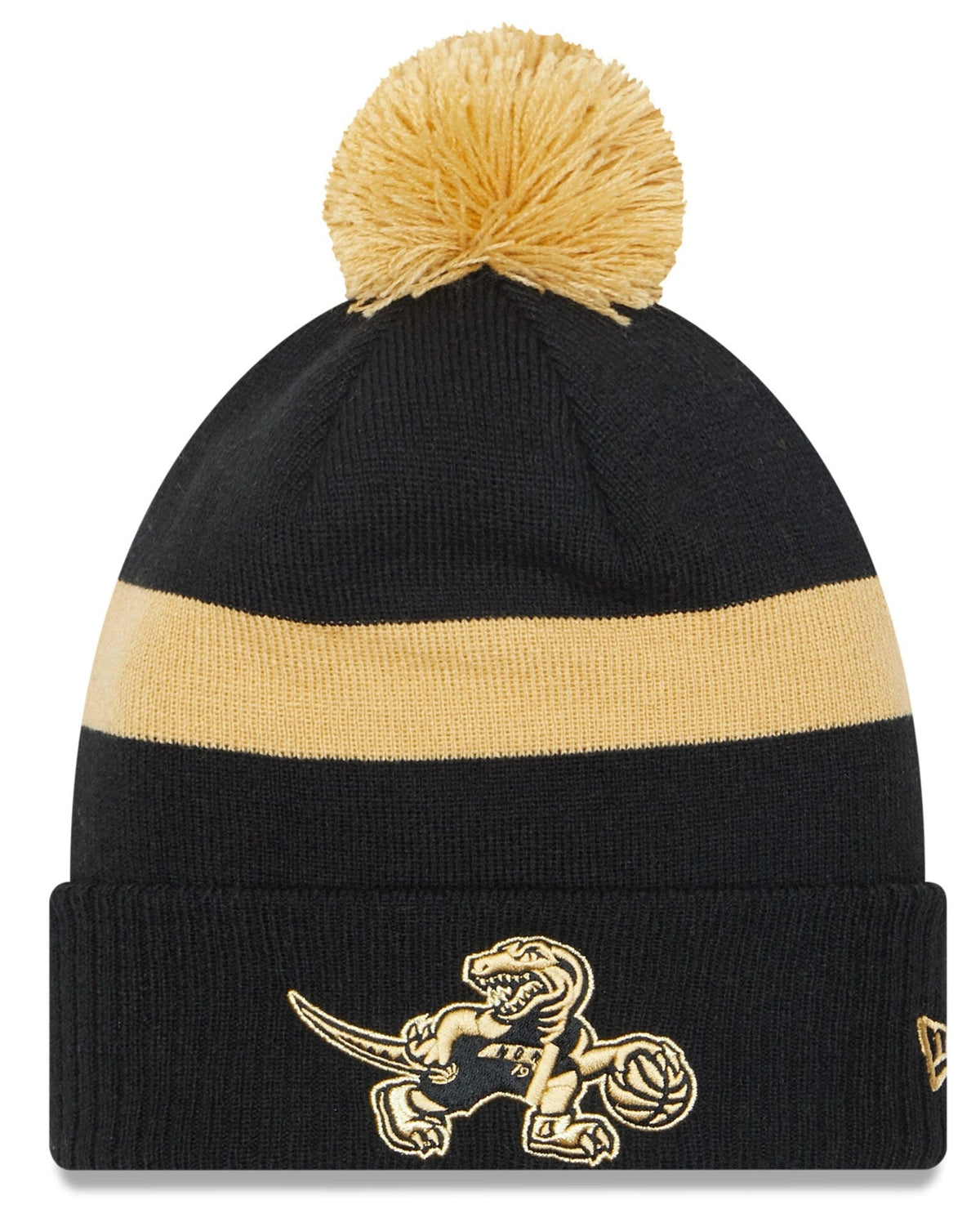 Toronto Raptors '21 NBA City Edition New Era Black Cuffed Knit Hat product image 1, provided for visual reference and