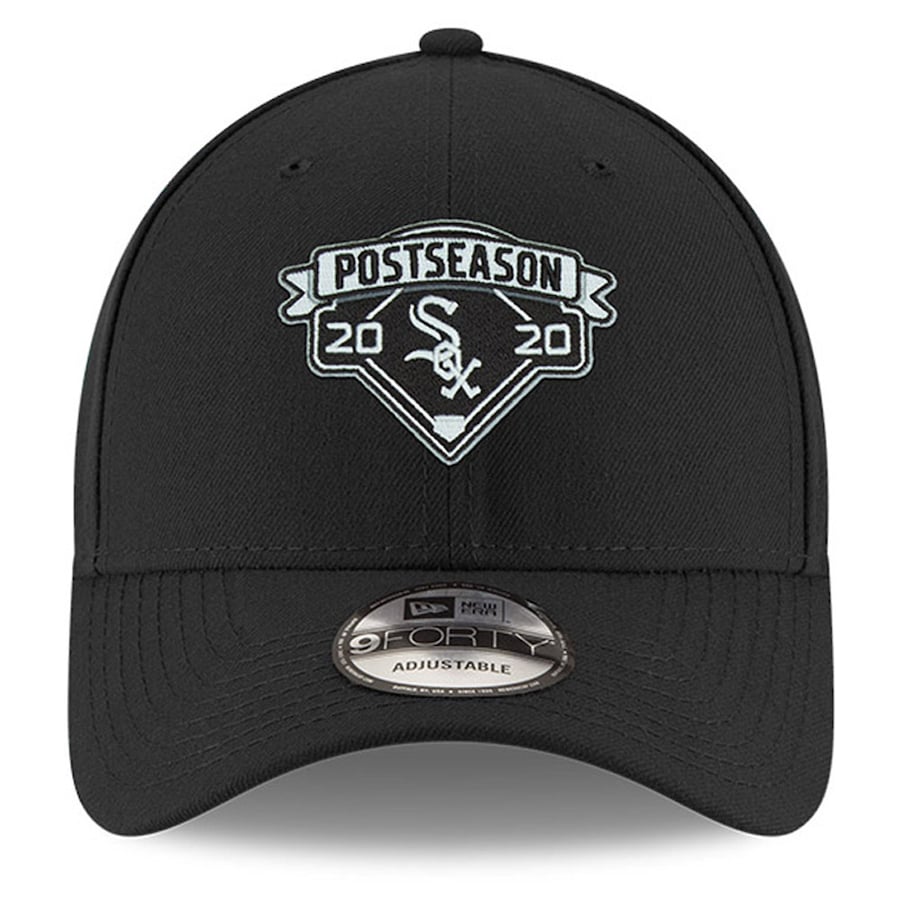 Chicago White Sox New Era Black 2020 Postseason Locker Room 9FORTY Adjustable Hat for Men product image 2, provided for