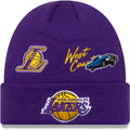 Los Angeles Lakers New Era Purple City Transit Cuffed Knit Hat for Men product image 1, provided for visual reference and
