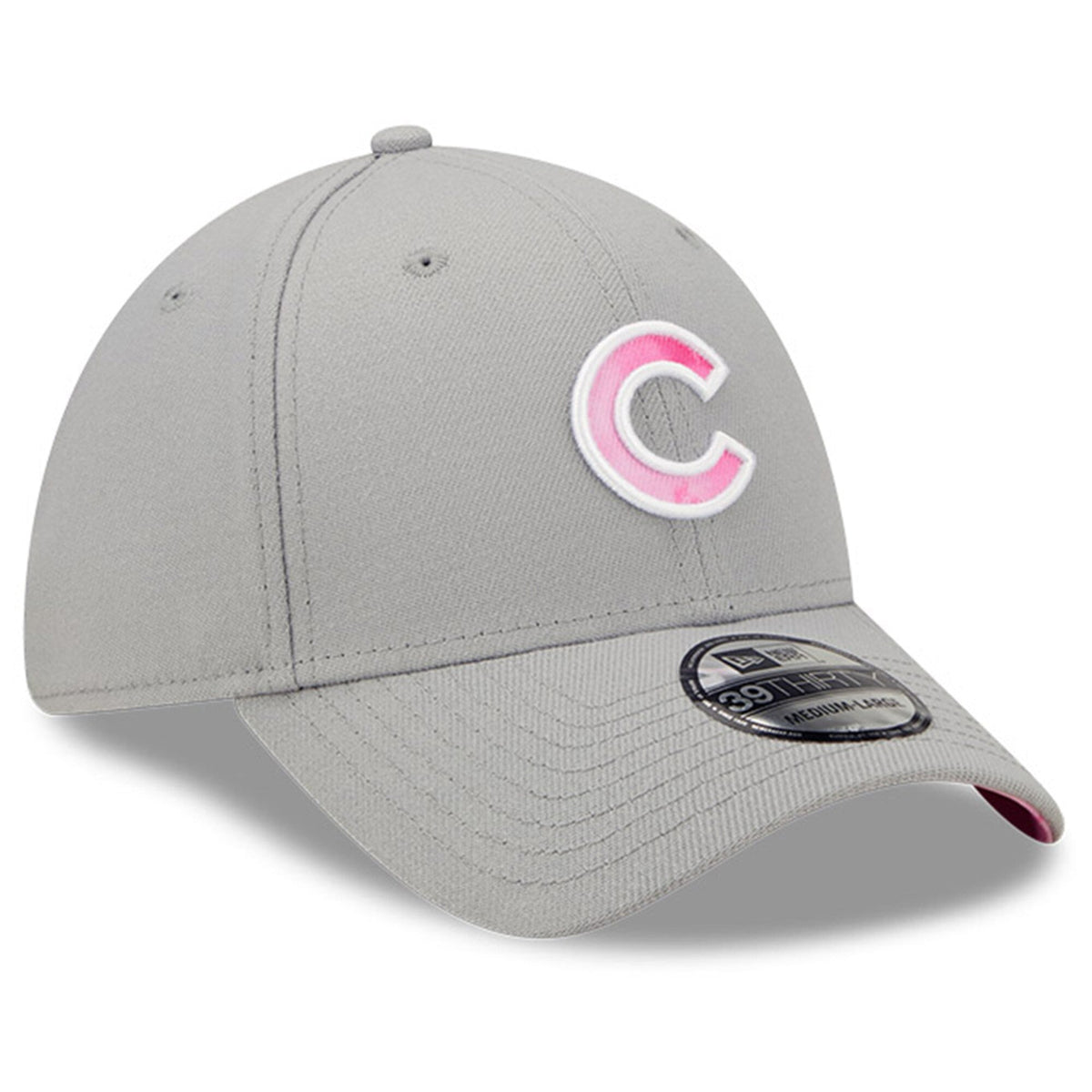 Chicago Cubs New Era Gray/Pink 2022 Mother's Day 39THIRTY Flex Hat for Men product image 3, provided for visual reference