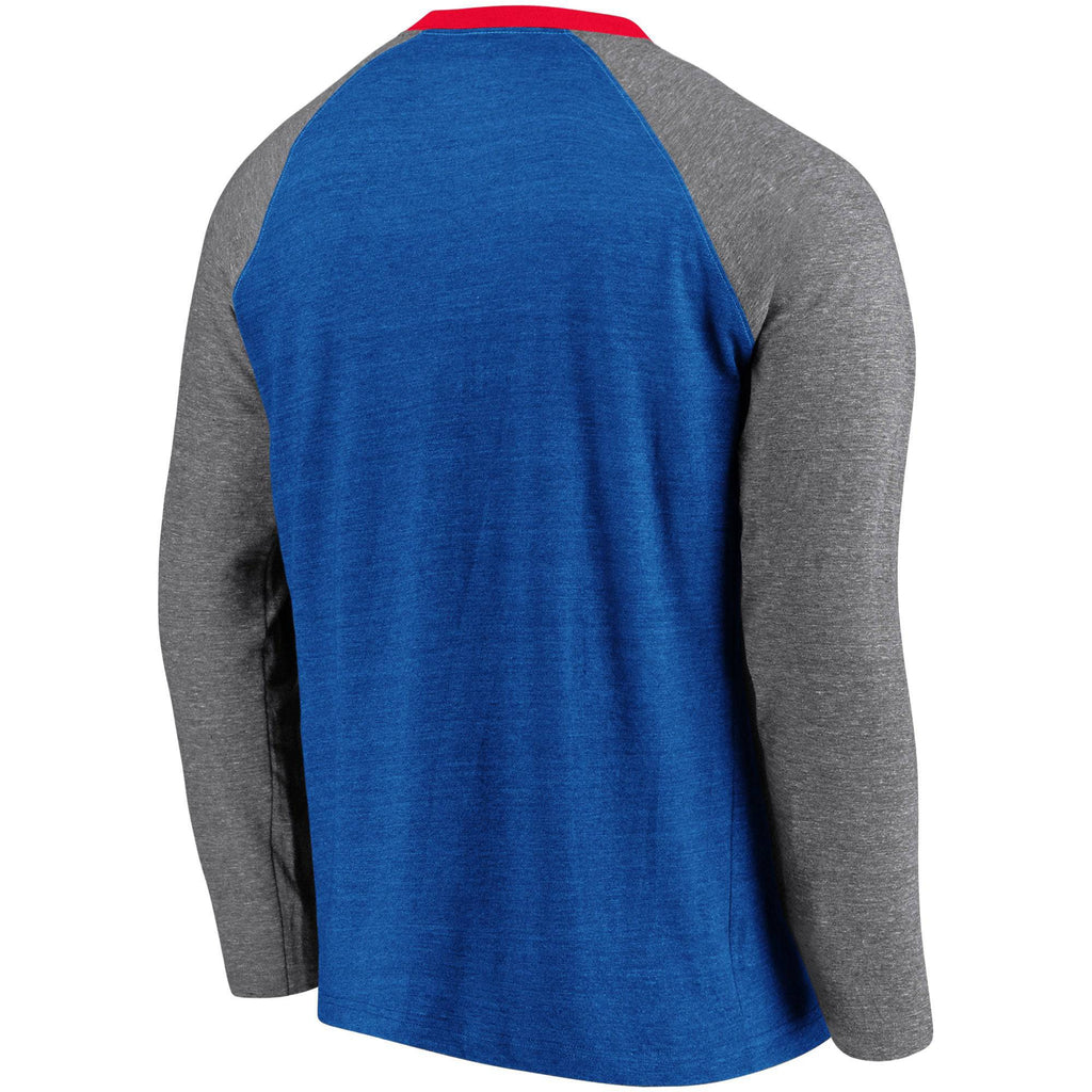Chicago Cubs Fanatics Branded Royal/Gray True Classics Long Sleeve Raglan T-Shirt for Men product image 3, provided for