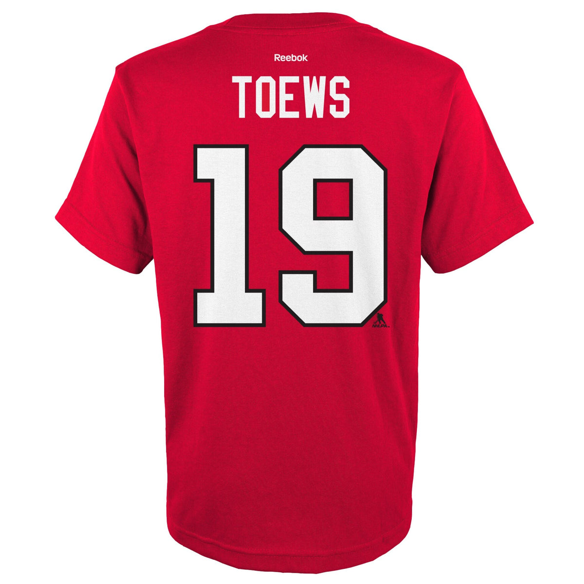 Chicago Blackhawks Jonathan Toews Red Reebok 2015 Stanley Cup Champions Name & Number T-Shirt for Men product image 3,
