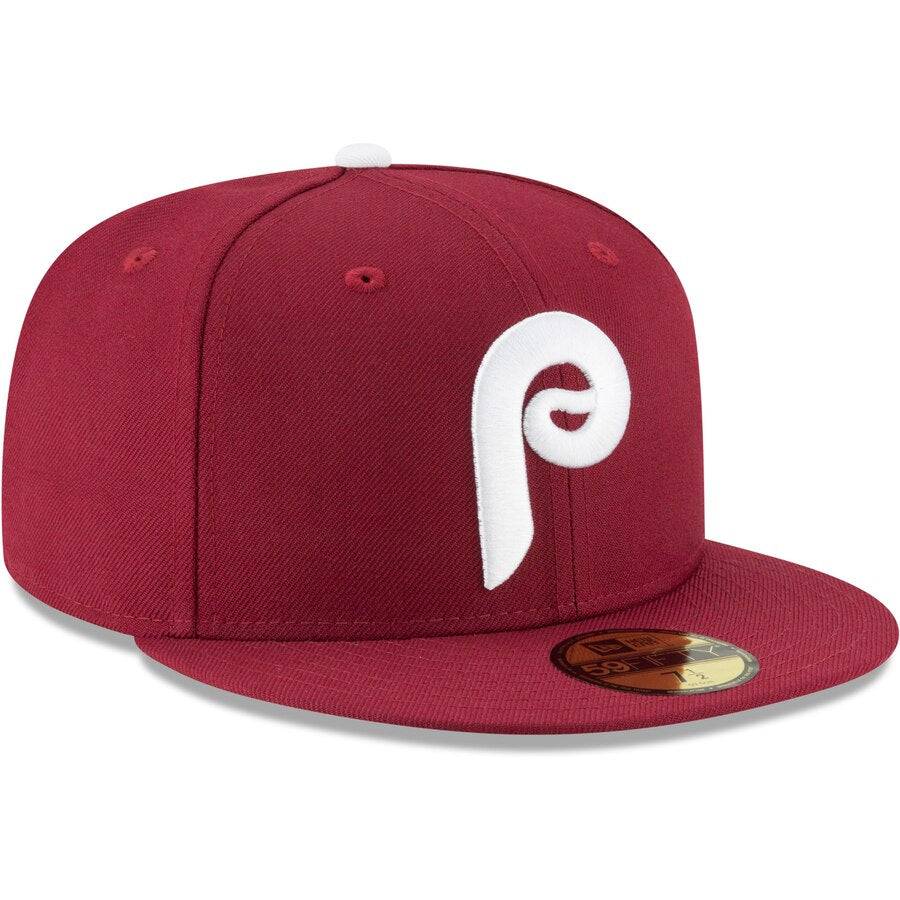 Philadelphia Phillies New Era Maroon Cooperstown Collection Wool 59FIFTY Fitted Hat for Men product image 3, provided for