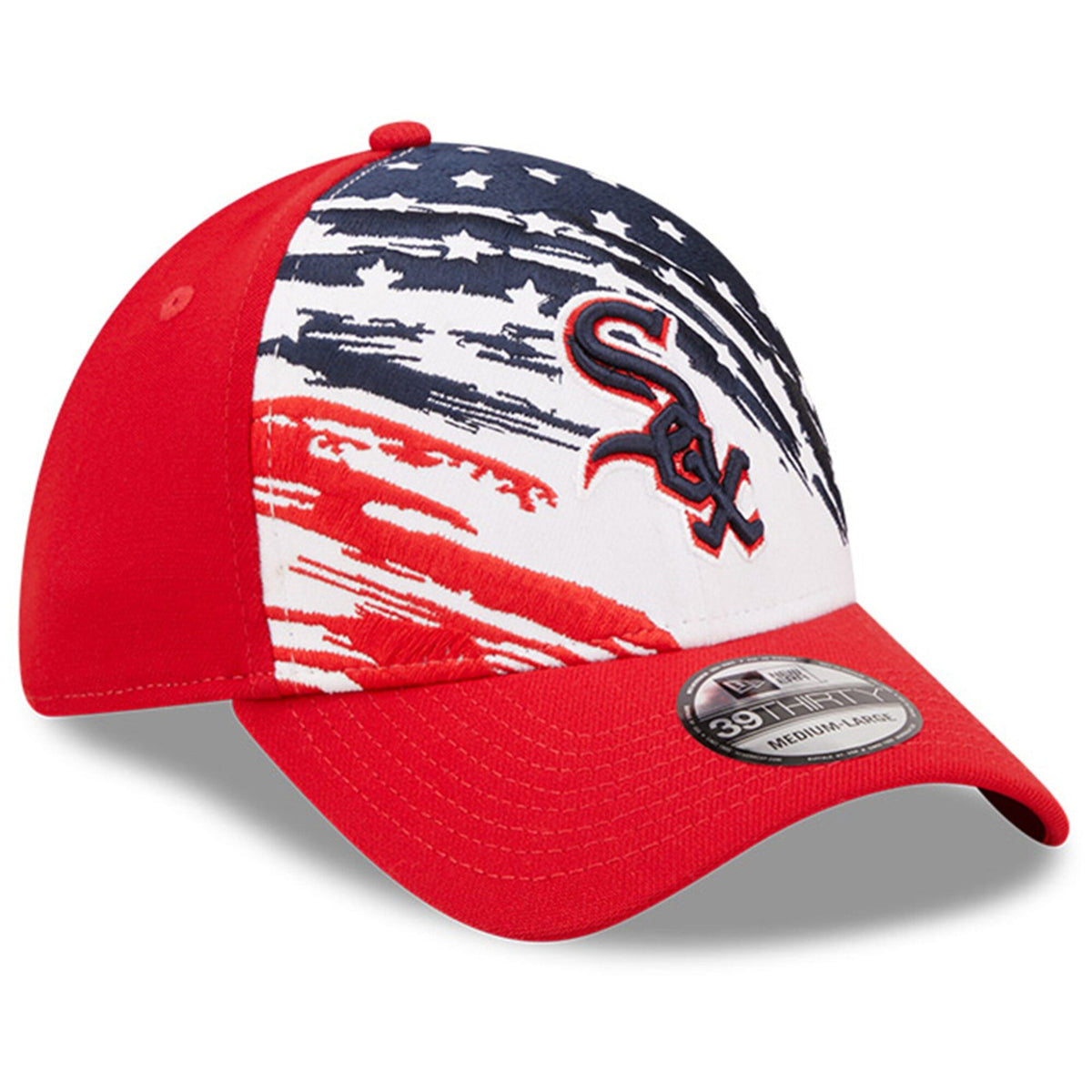 Chicago White Sox New Era Red 2022 4th of July 39THIRTY Flex Hat for Men product image 3, provided for visual reference and