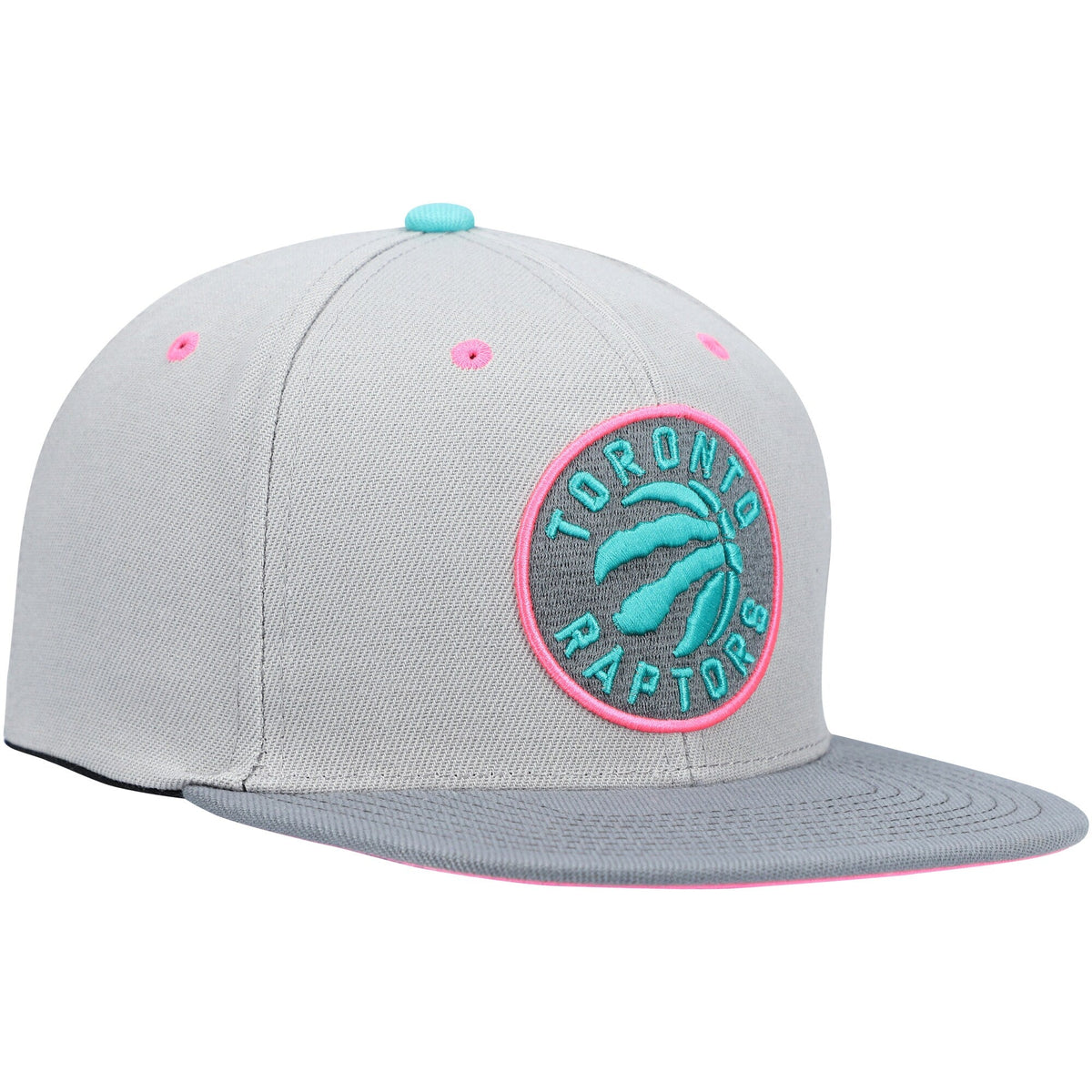 Toronto Raptors Mitchell & Ness Gray Wolf Mags Snapback Hat for Men product image 3, provided for visual reference and