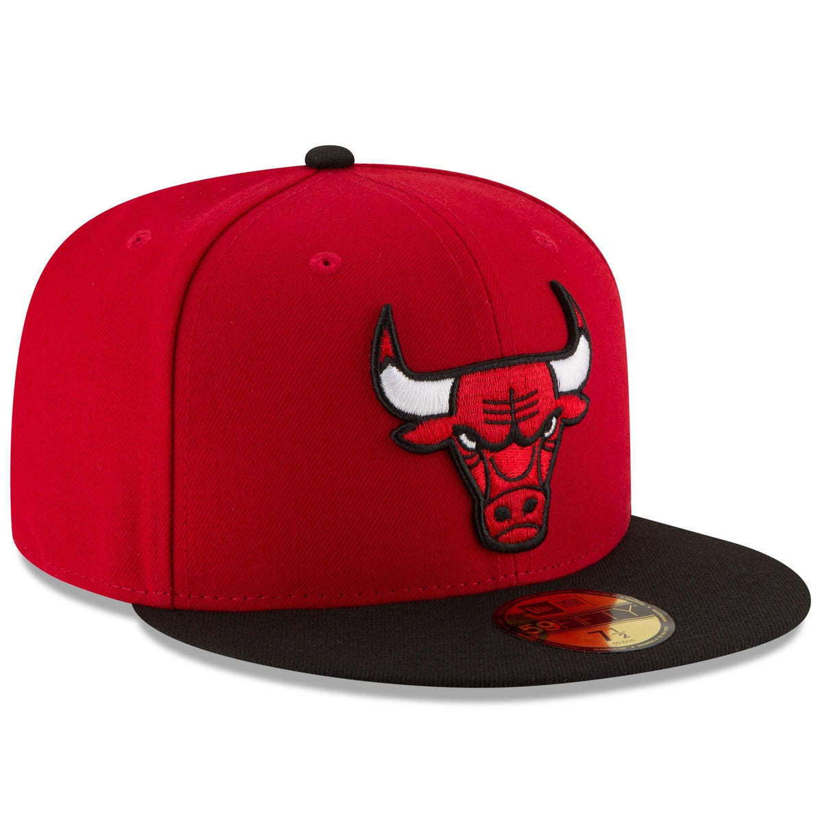 Chicago Bulls New Era Red/Black Official Team Color 2Tone 59FIFTY Fitted Hat for Men product image 3, provided for visual