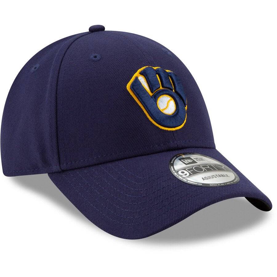 Milwaukee Brewers Away The League 9FORTY Adjustable Hat - Navy for Men product image 3, provided for visual reference and
