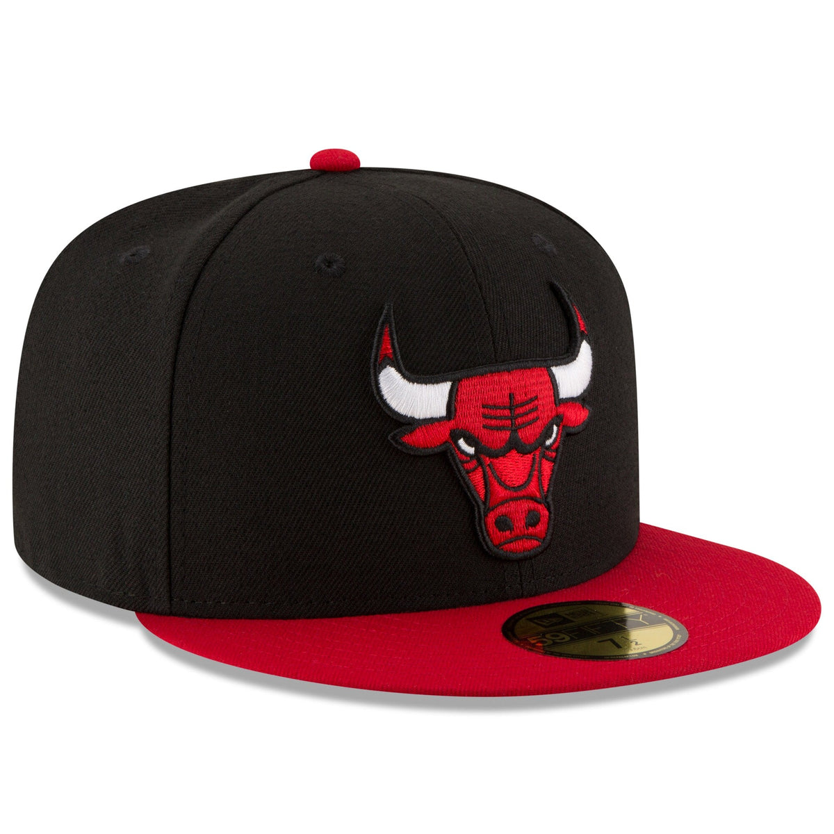 Chicago Bulls New Era Black/Red Official Team Color 2Tone 59FIFTY Fitted Hat for Men product image 3, provided for visual