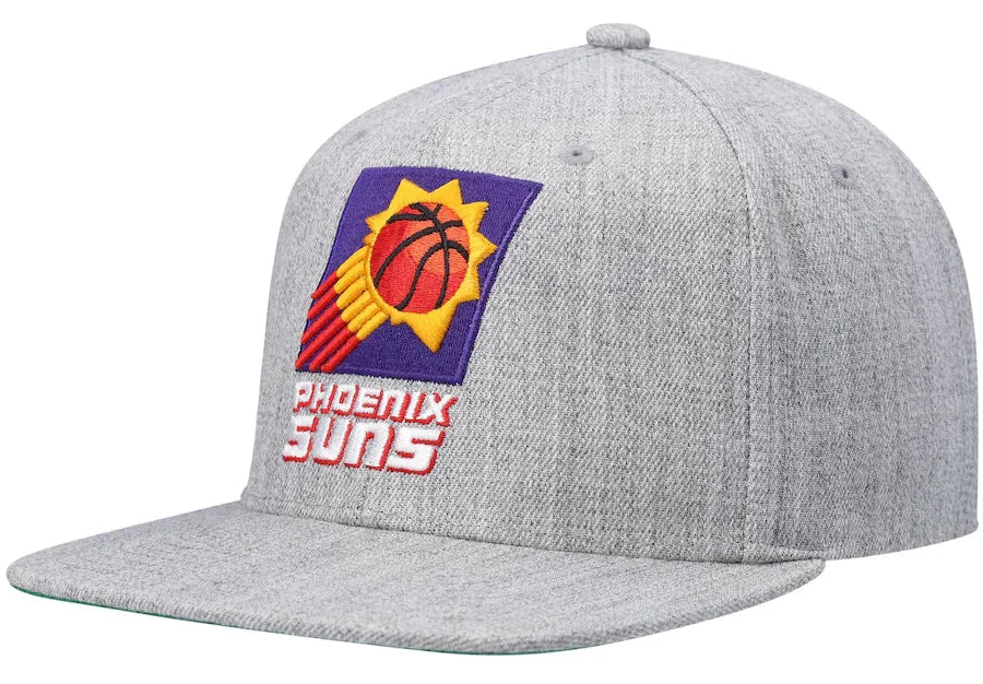 Phoenix Suns HWC Gray Heather 2.0 Mitchell & Ness Snapback Hat product image 1, provided for visual reference and product