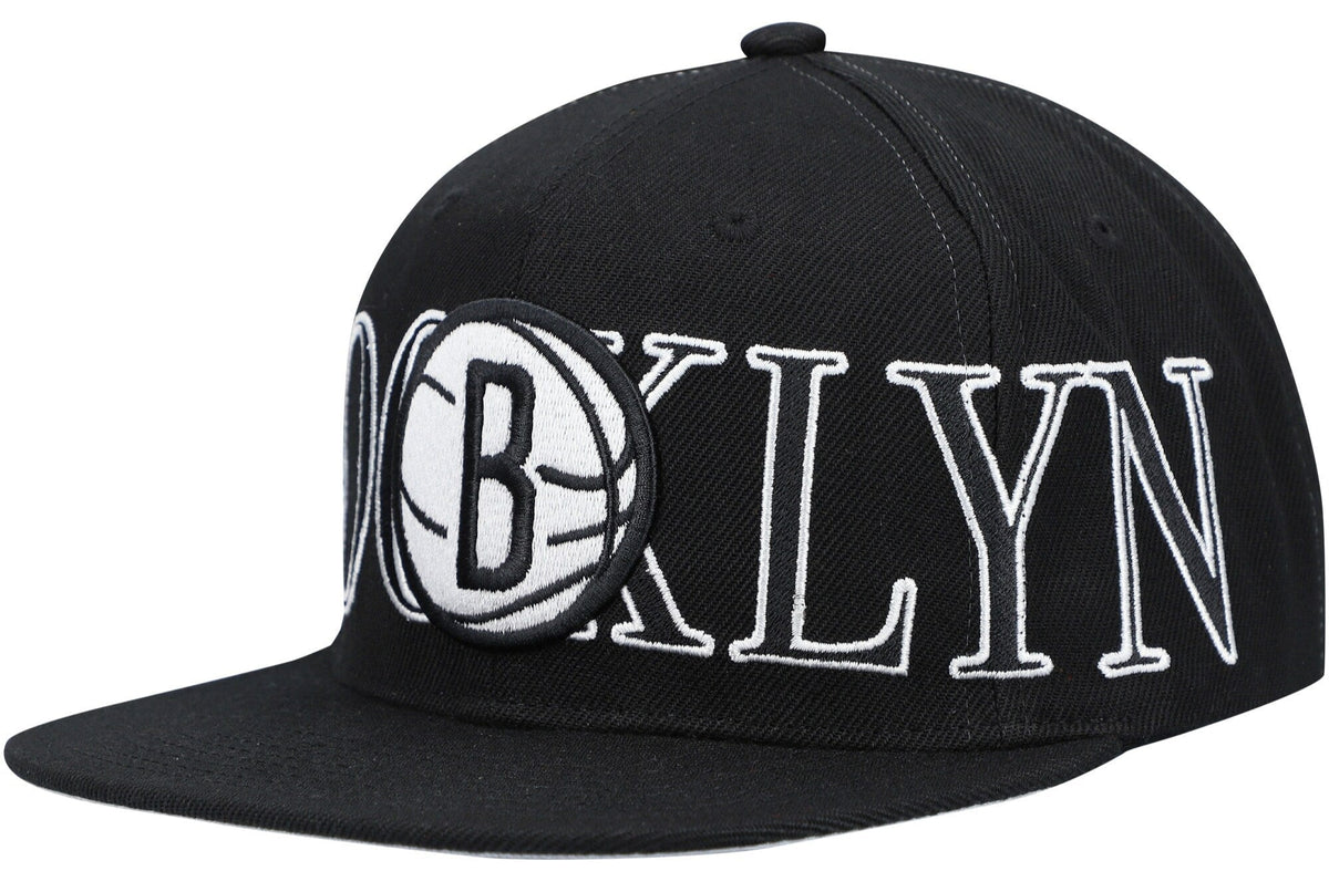 Mitchell & Ness Black Brooklyn Nets Winner Circle Snapback Hat for Men product image 1, provided for visual reference and