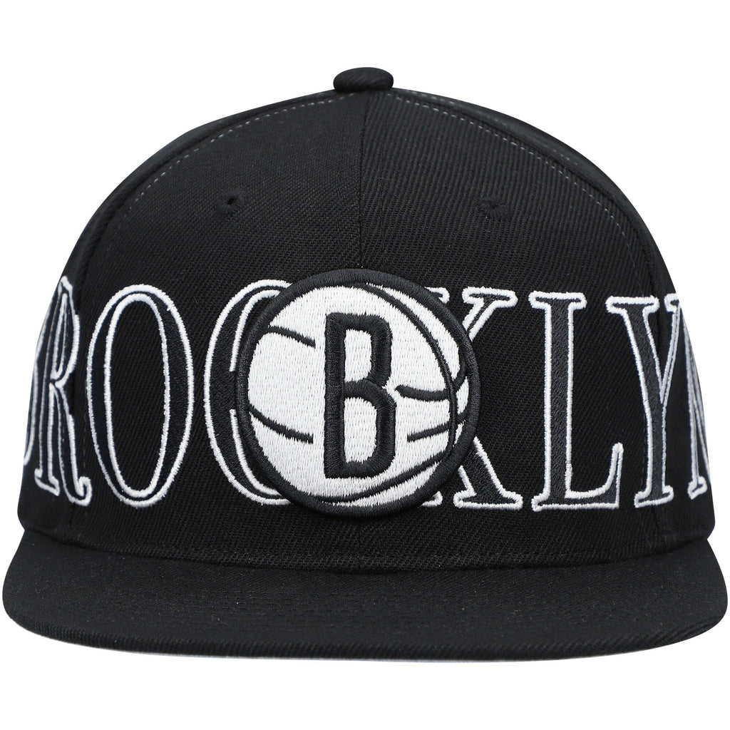 Mitchell & Ness Black Brooklyn Nets Winner Circle Snapback Hat for Men product image 2, provided for visual reference and