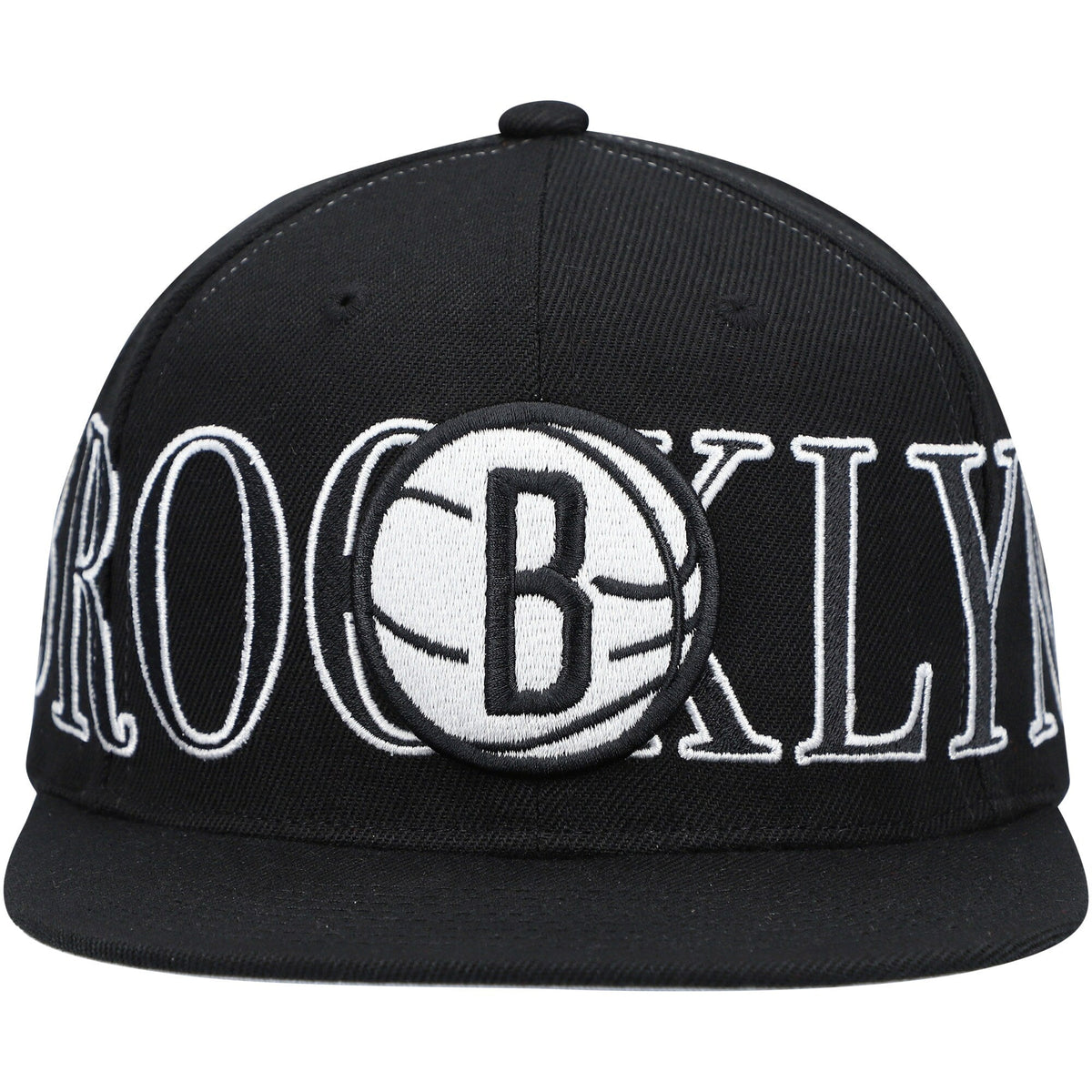 Mitchell & Ness Black Brooklyn Nets Winner Circle Snapback Hat for Men product image 2, provided for visual reference and