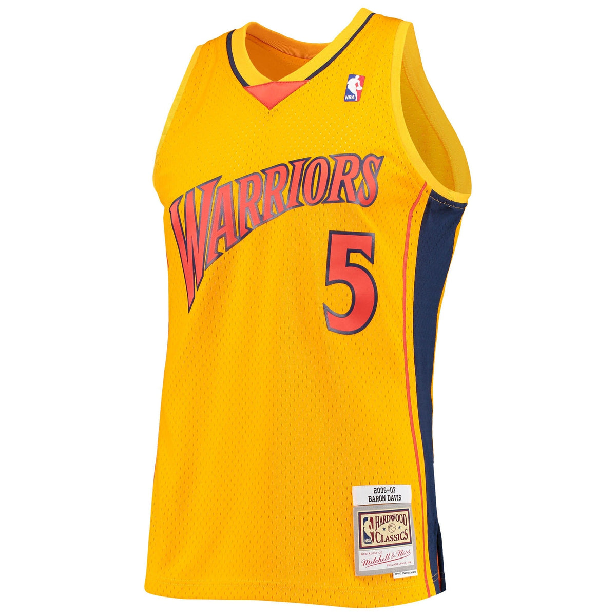 Golden State Warriors Baron Davis Mitchell & Ness Gold Hardwood Classics Reload 2.0 Swingman Jersey for Men product image 2,