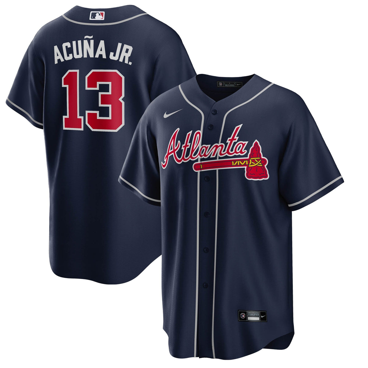 Atlanta Braves Ronald Acuna Jr. Nike Navy Alternate Replica Player Name Jersey for Men product image 1, provided for visual