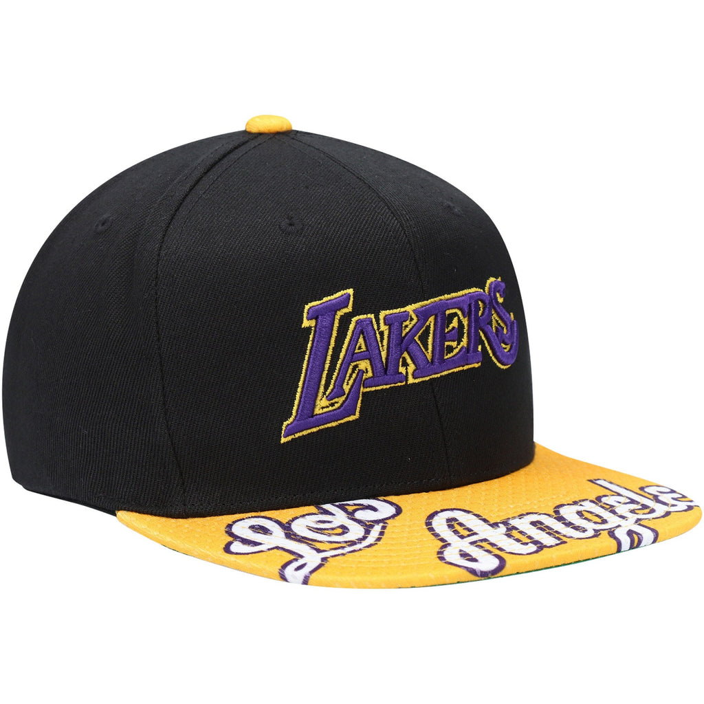 Mitchell & Ness Black/Gold Los Angeles Lakers Hardwood Classics Snapshot Adjustable Snapback Hat for Men product image 2,