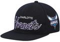 Charlotte Hornets Team Script 2.0 Mitchell & Ness Snapback Hat product image 1, provided for visual reference and product