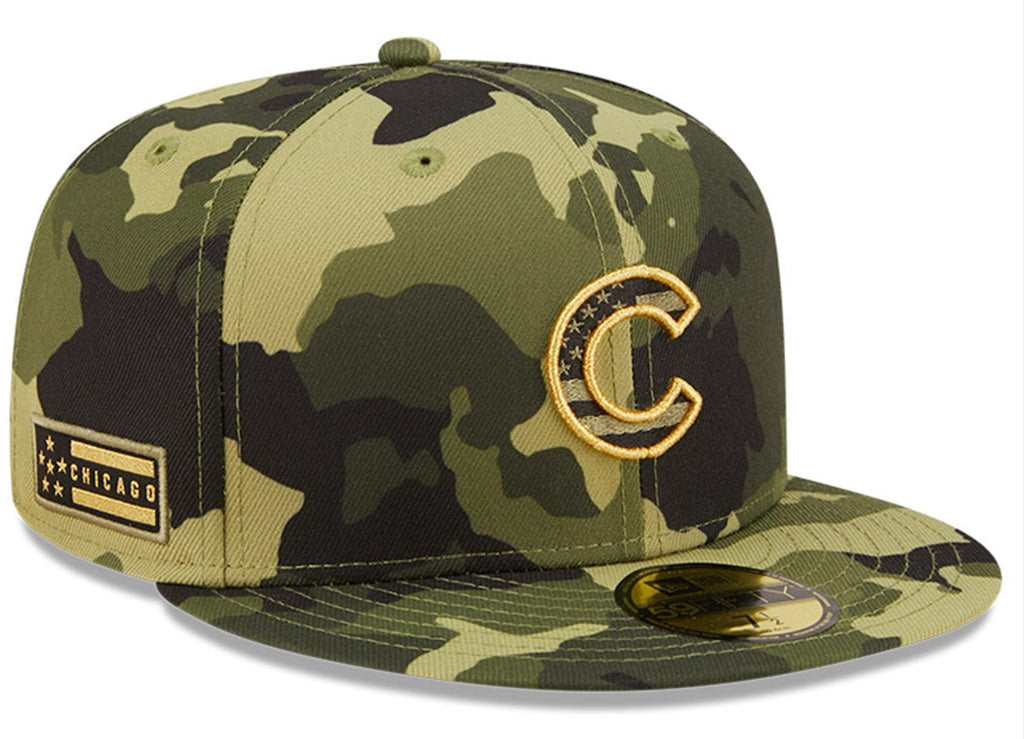 Chicago Cubs New Era 2022 MLB Armed Forces Day On-Field 59FIFTY Fitted Hat - Camo product image 1, provided for visual