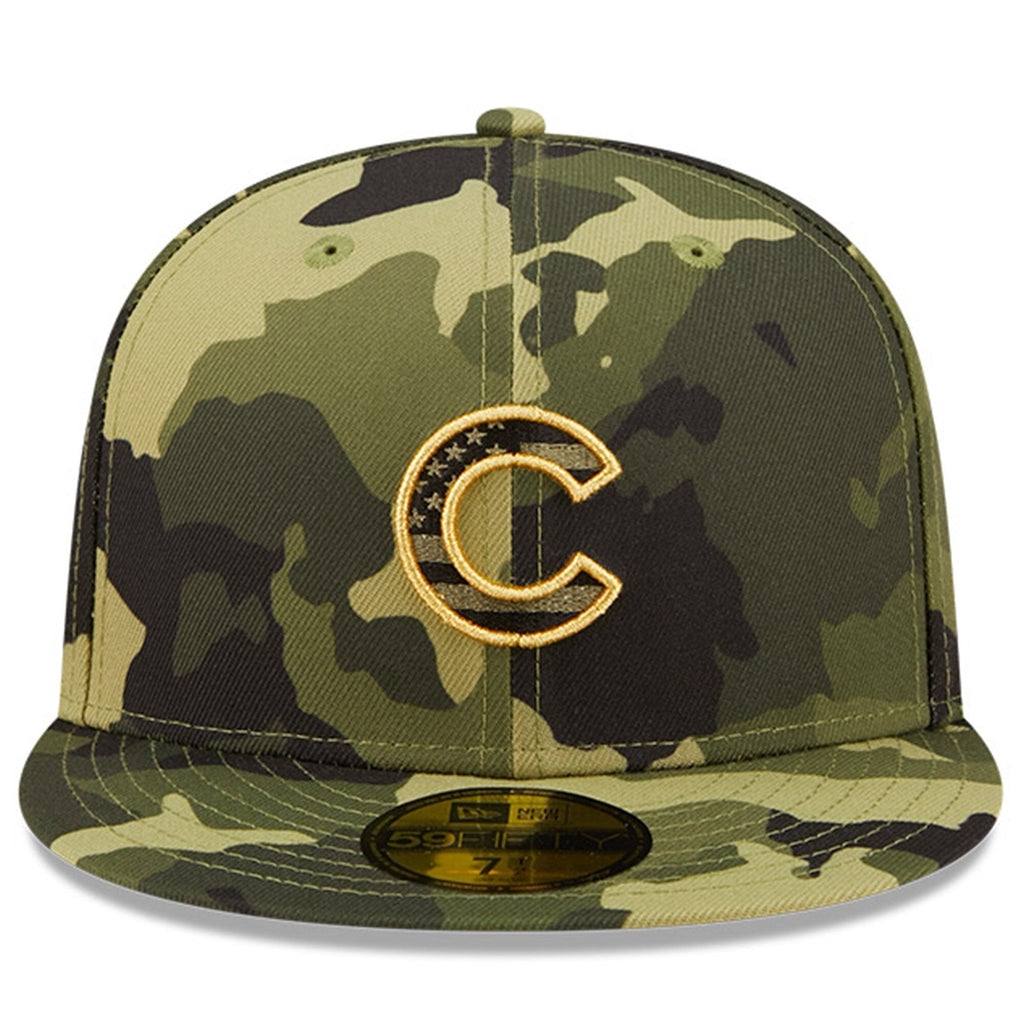 Chicago Cubs New Era 2022 MLB Armed Forces Day On-Field 59FIFTY Fitted Hat - Camo product image 2, provided for visual