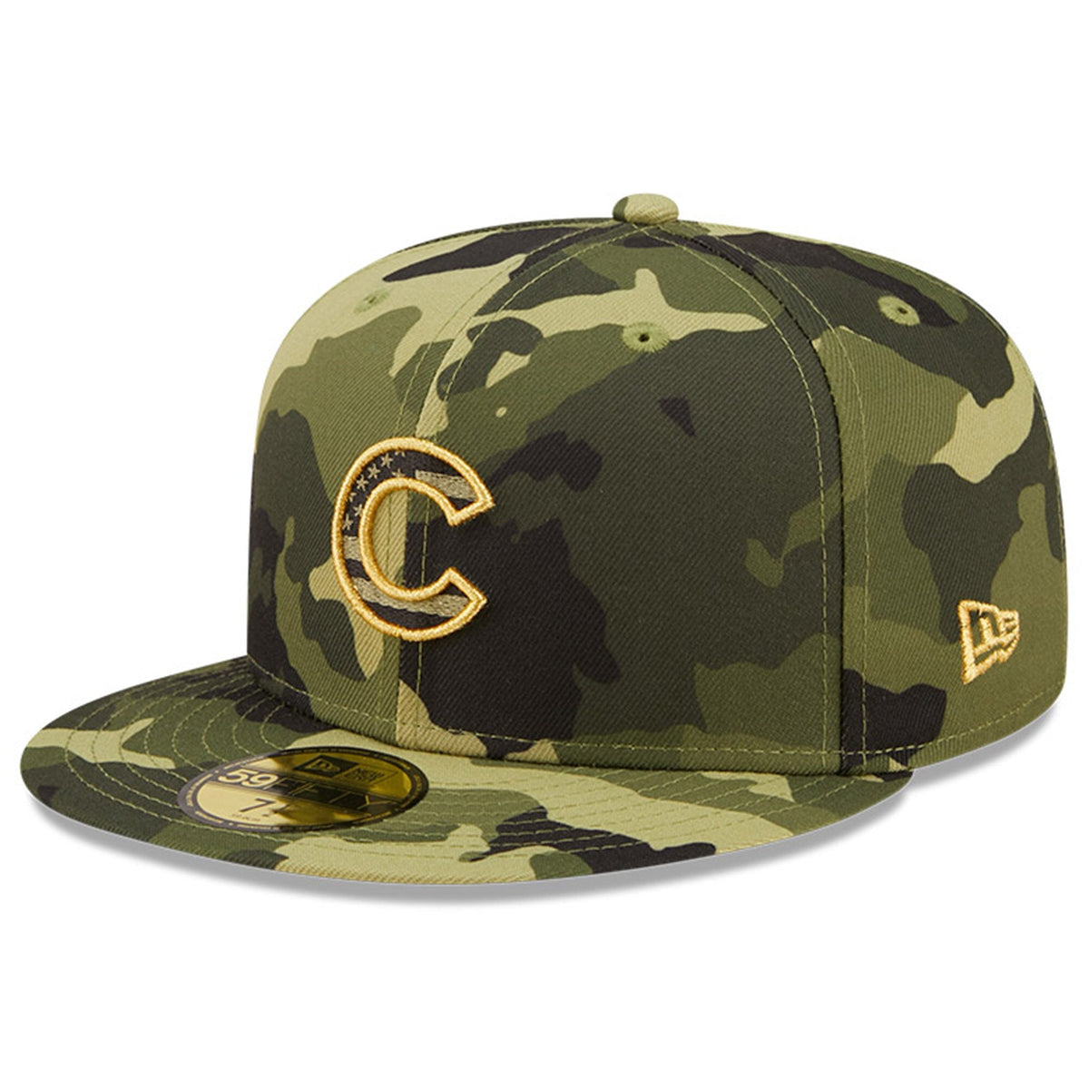Chicago Cubs New Era 2022 MLB Armed Forces Day On-Field 59FIFTY Fitted Hat - Camo product image 3, provided for visual