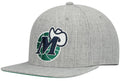 Dallas Mavericks HWC Gray Heathered 2.0 Mitchell & Ness Snapback Hat product image 1, provided for visual reference and