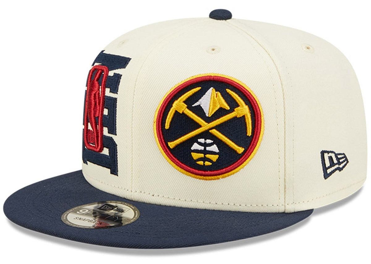 Denver Nuggets New Era 2022 NBA Draft 9FIFTY Snapback Adjustable Hat - Cream/Navy product image 1, provided for visual
