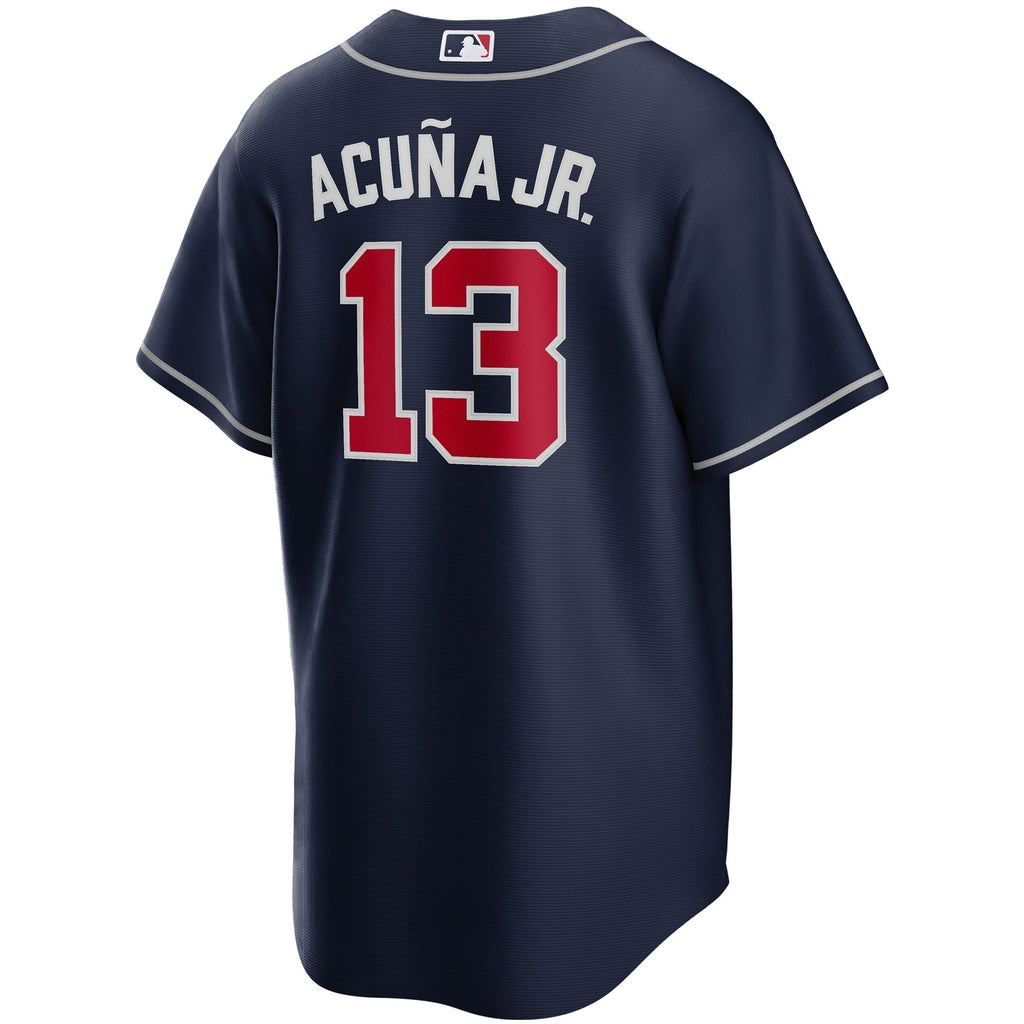 Atlanta Braves Ronald Acuna Jr. Nike Navy Alternate Replica Player Name Jersey for Men product image 3, provided for visual