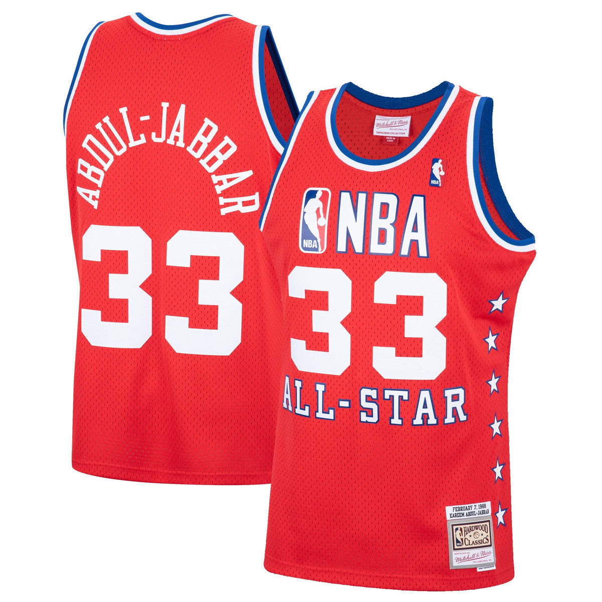 Kareem Abdul-Jabbar Mitchell & Ness Western Conference 1988 All-Star Hardwood Classics Swingman Jersey - Red for Men product