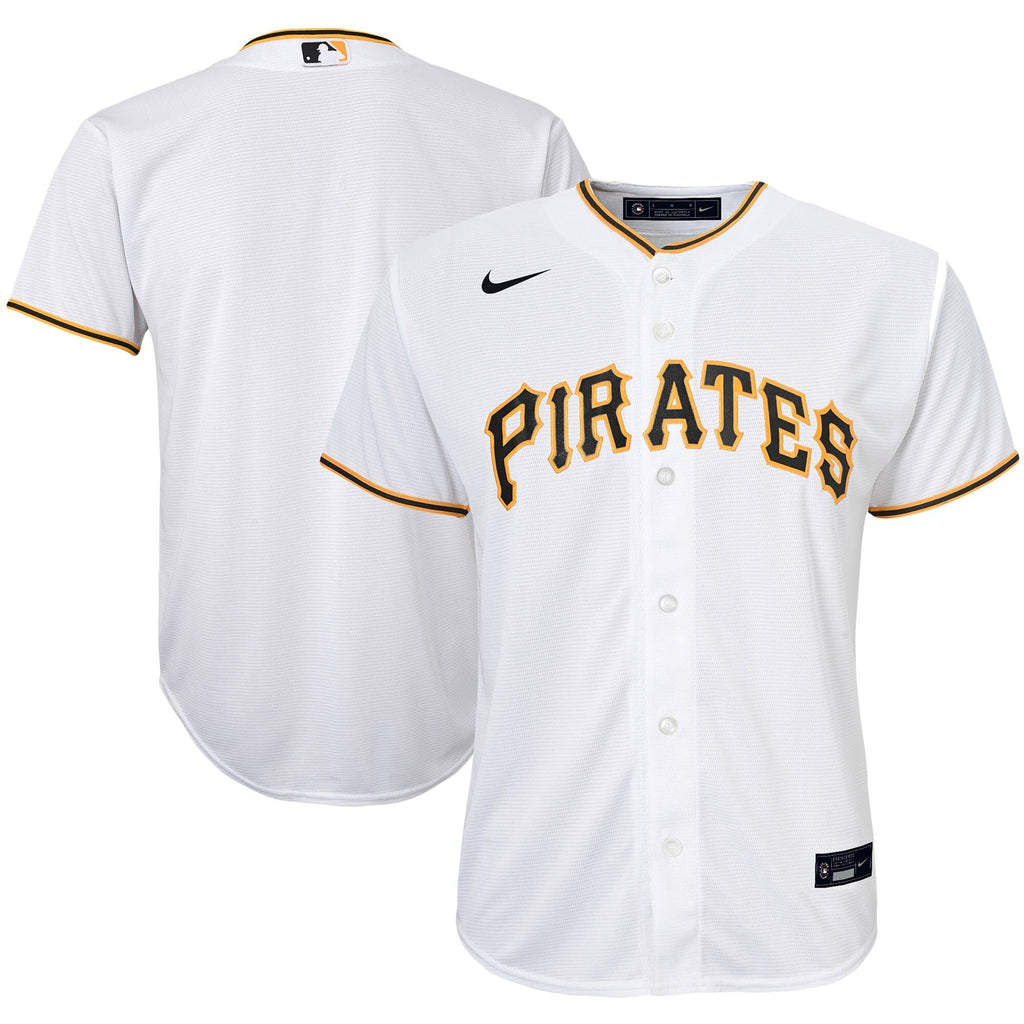Pittsburgh Pirates Nike Youth Home Replica Team Jersey - White product image 1, provided for visual reference and product