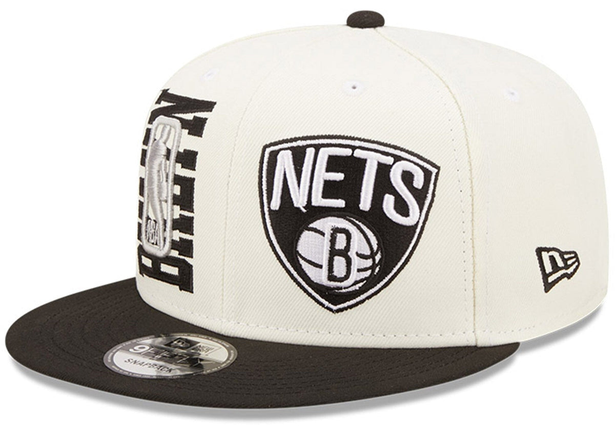 Brooklyn Nets New Era 2022 NBA Draft 9FIFTY Snapback Adjustable Hat - Cream/Black product image 1, provided for visual