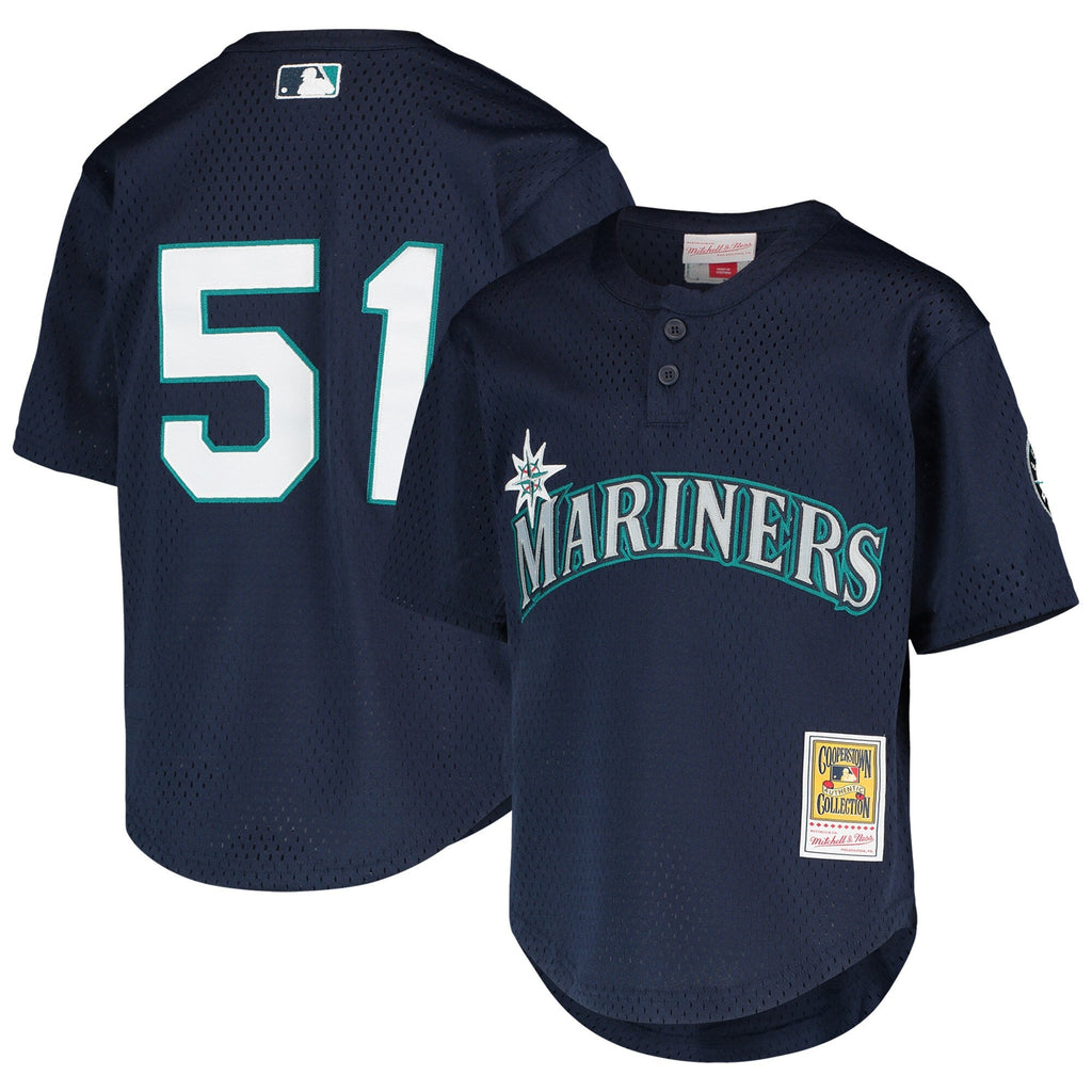 Ichiro Suzuki Seattle Mariners Mitchell & Ness Youth Cooperstown Collection Mesh Batting Practice Jersey - Navy product