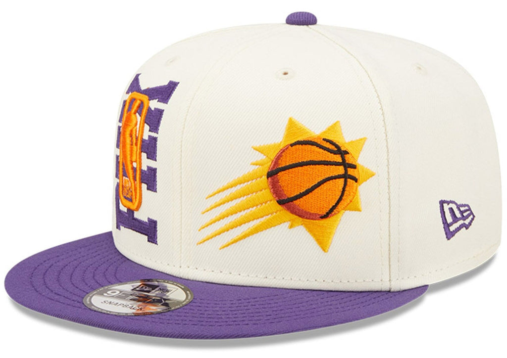 Phoenix Suns New Era 2022 NBA Draft 9FIFTY Snapback Adjustable Hat - Cream/Purple product image 1, provided for visual