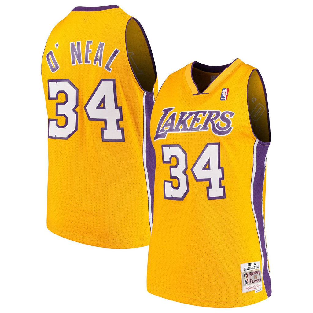 Men’s Shaquille O’Neal Los Angeles Lakers 1999-00 Gold Swingman Replica Jersey By Mitchell & Ness product image 1, provided