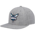 Charlotte Hornets Gray Heathered 2.0 Mitchell & Ness Snapback Hat product image 1, provided for visual reference and product